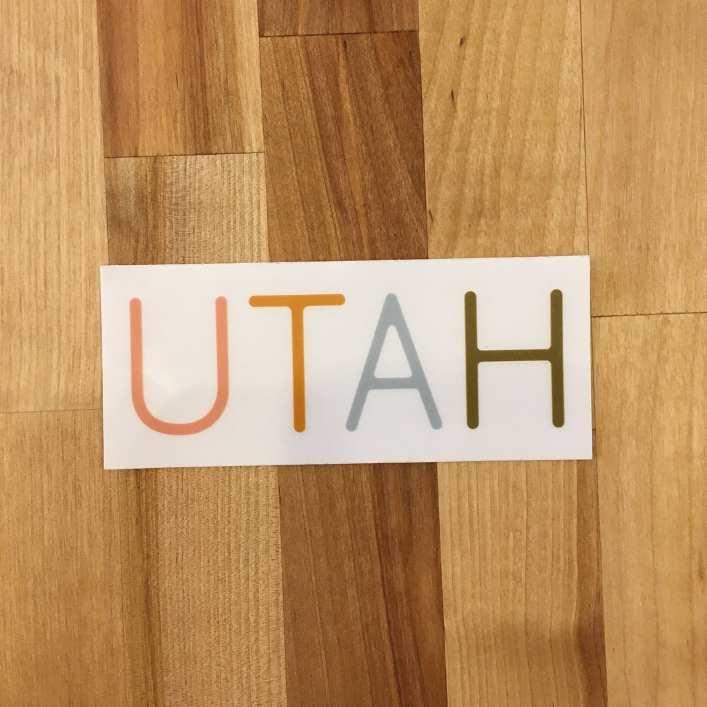 UTAH white sticker