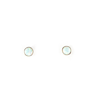 Opal Small Stud Earrings Goldfill or Silver