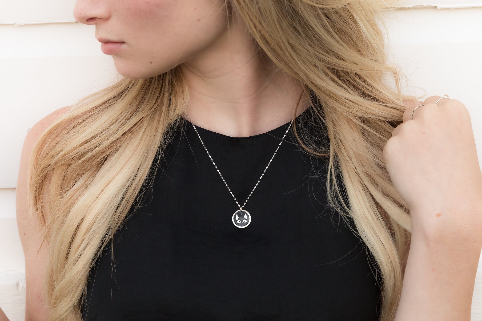 Cat Round Necklace - The Bearded Jeweler