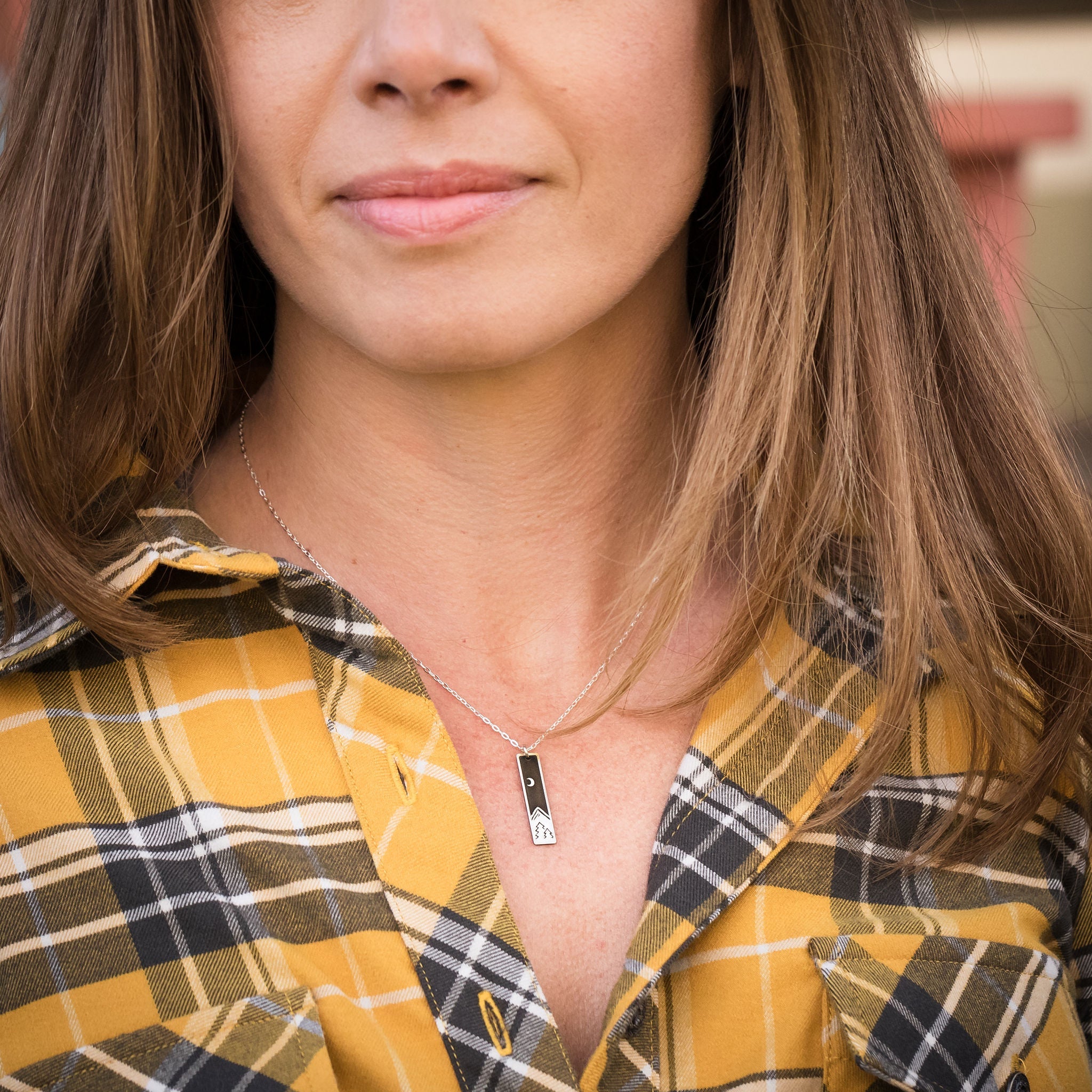 Night Scene Skinny Bar Necklace - The Bearded Jeweler