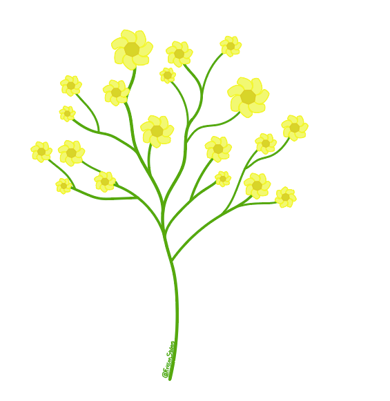 Yellow Flower Panicle - Frission Sticker's