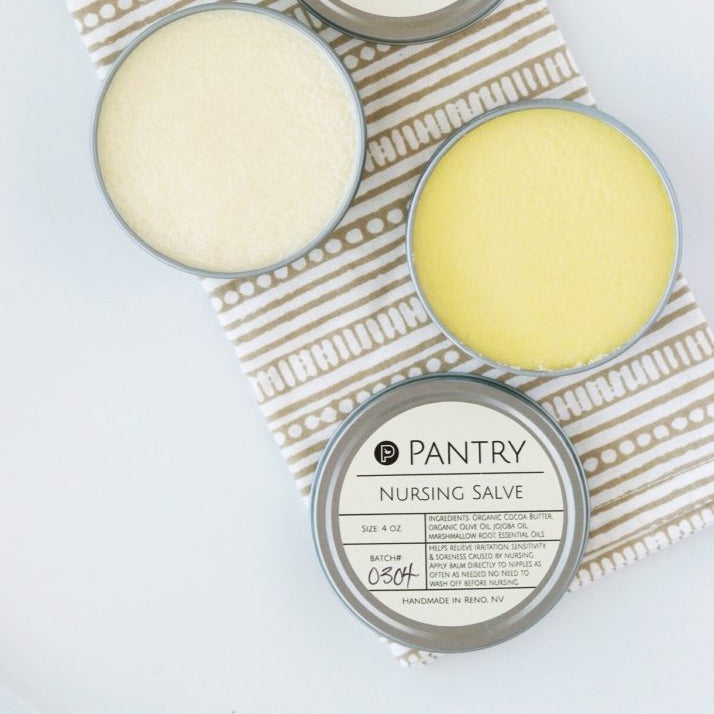 Baby + Mama - Pantry Products&nbsp;  * Baby Bum Cream&nbsp;  * Bubbling Baby Bath  * Nursing Salve  * Tummy Cream