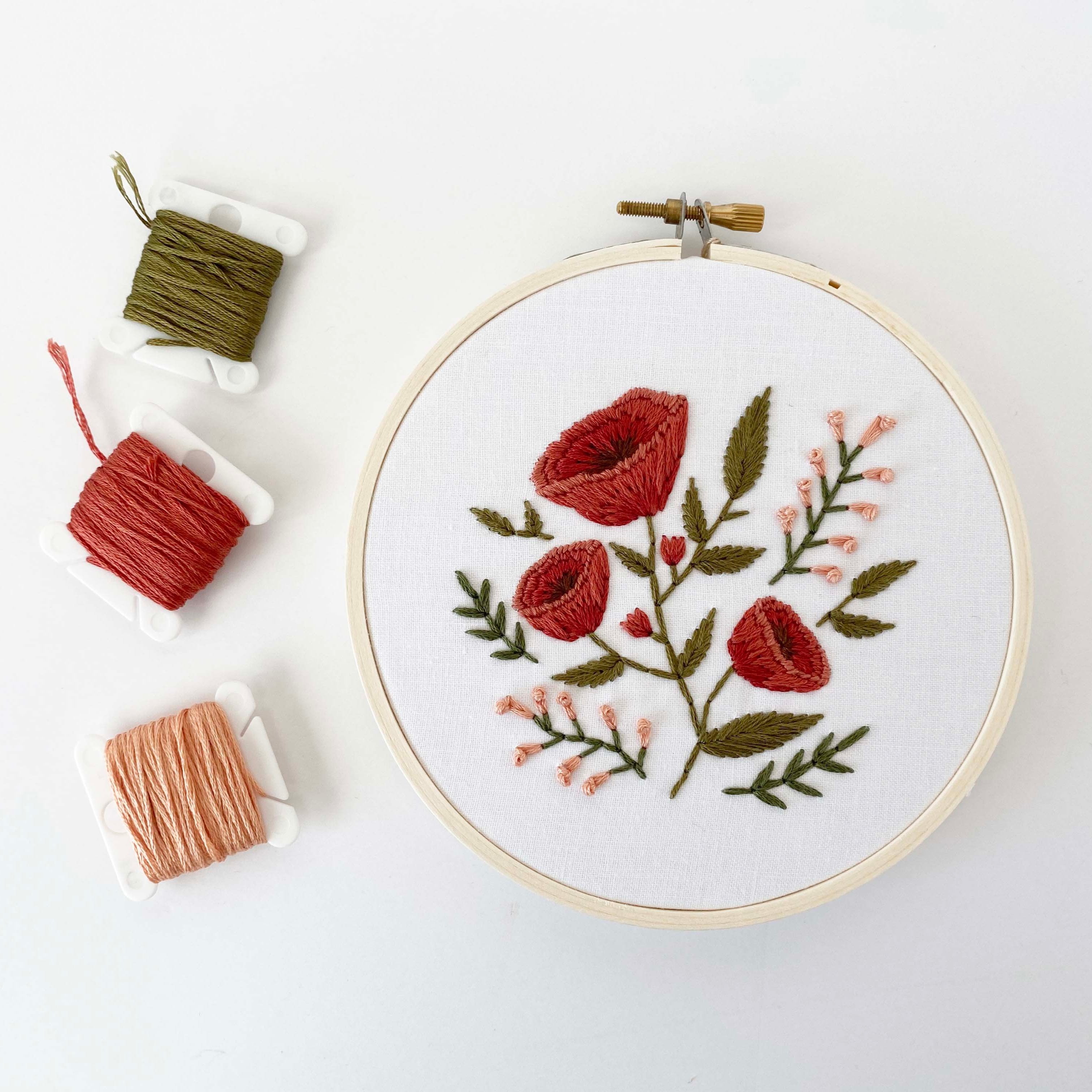 Poppies embroidery on sale