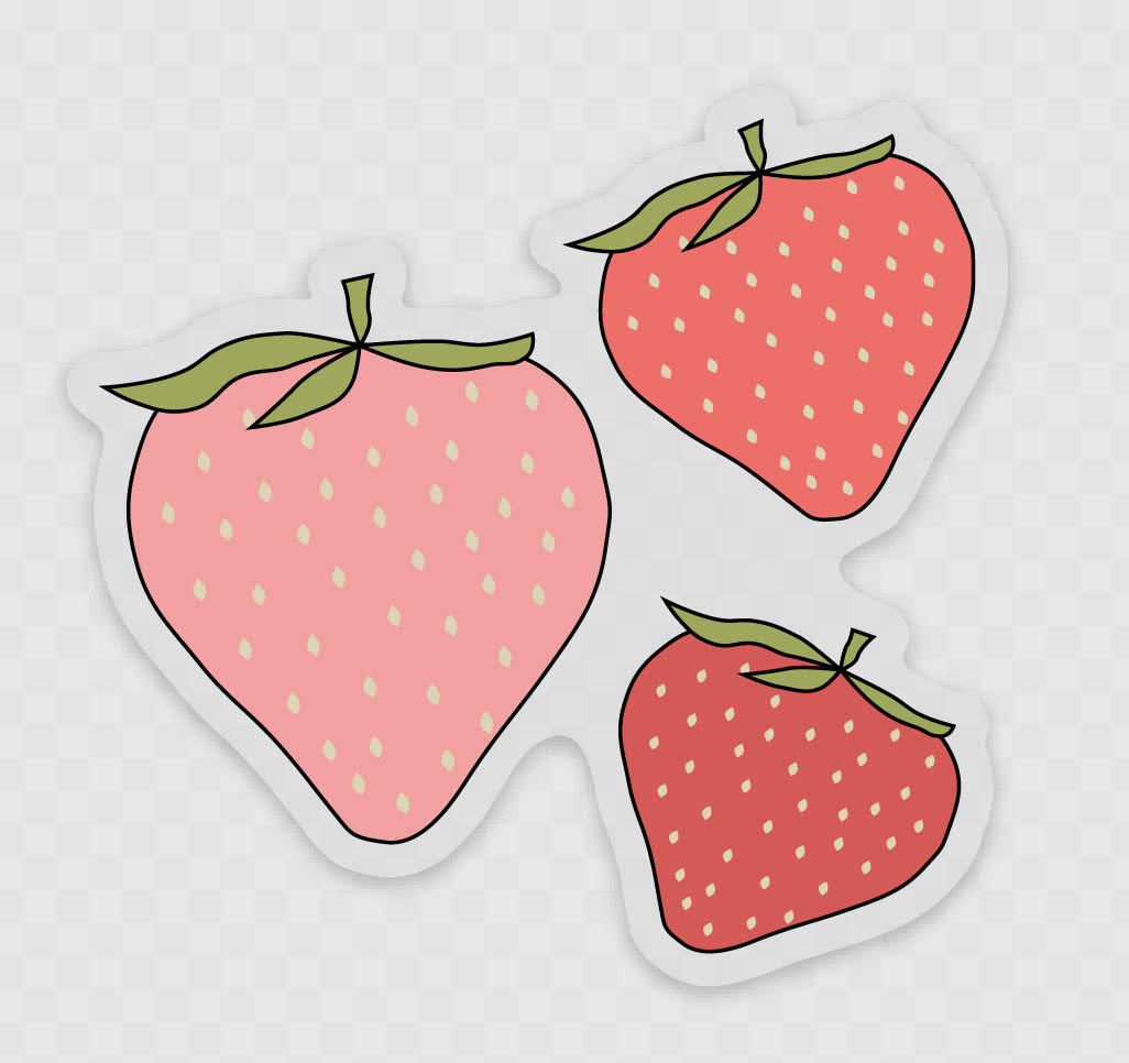 Strawberry Patch Design Stickers