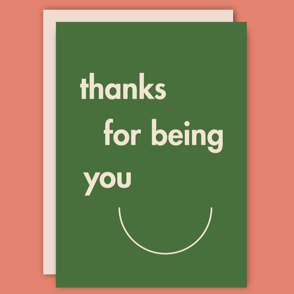 Thanks For Being You Letterpress Card