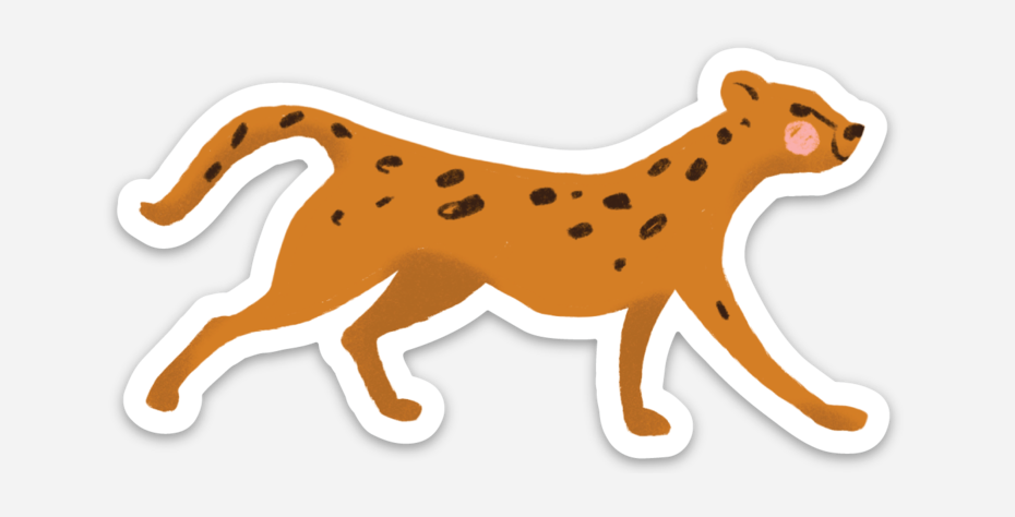 Animal Stickers- Cheetah- Approximately 2.5"- 4"