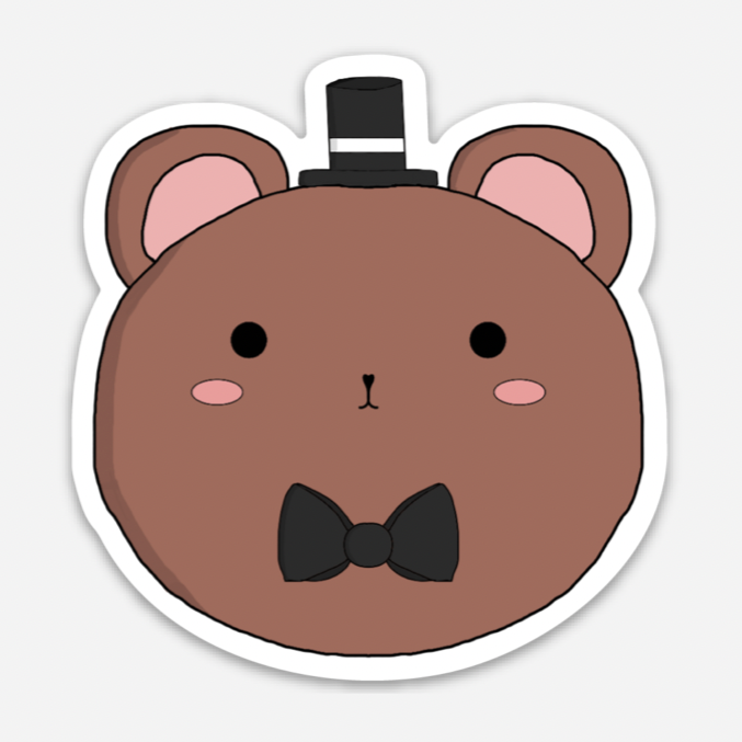 Mini Bear in Top Hat - vinyl Kawaii Stickers