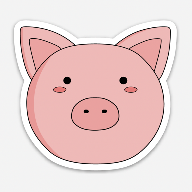 Mini Pig  - vinyl Kawaii Stickers