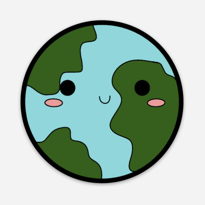 Mini Earth - vinyl Kawaii Stickers