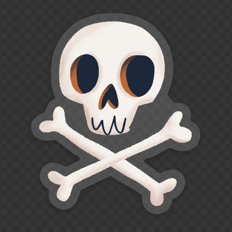 Skull & Crossbones Halloween Sticker