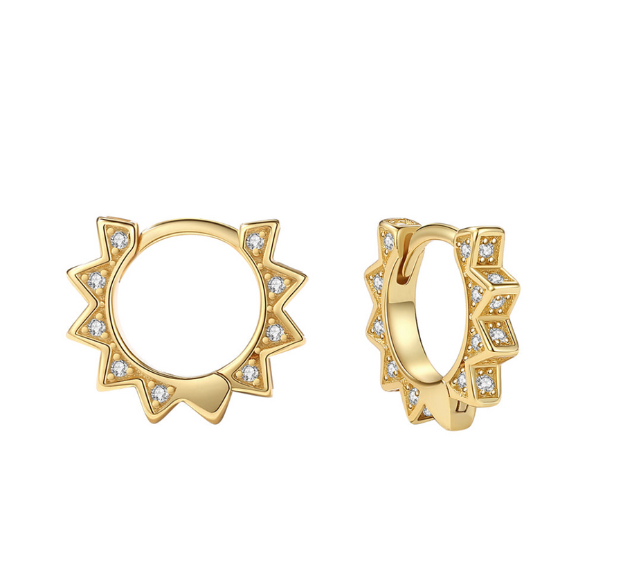 Apophele CZ Hoop Point Earrings Stud Spike Hoop