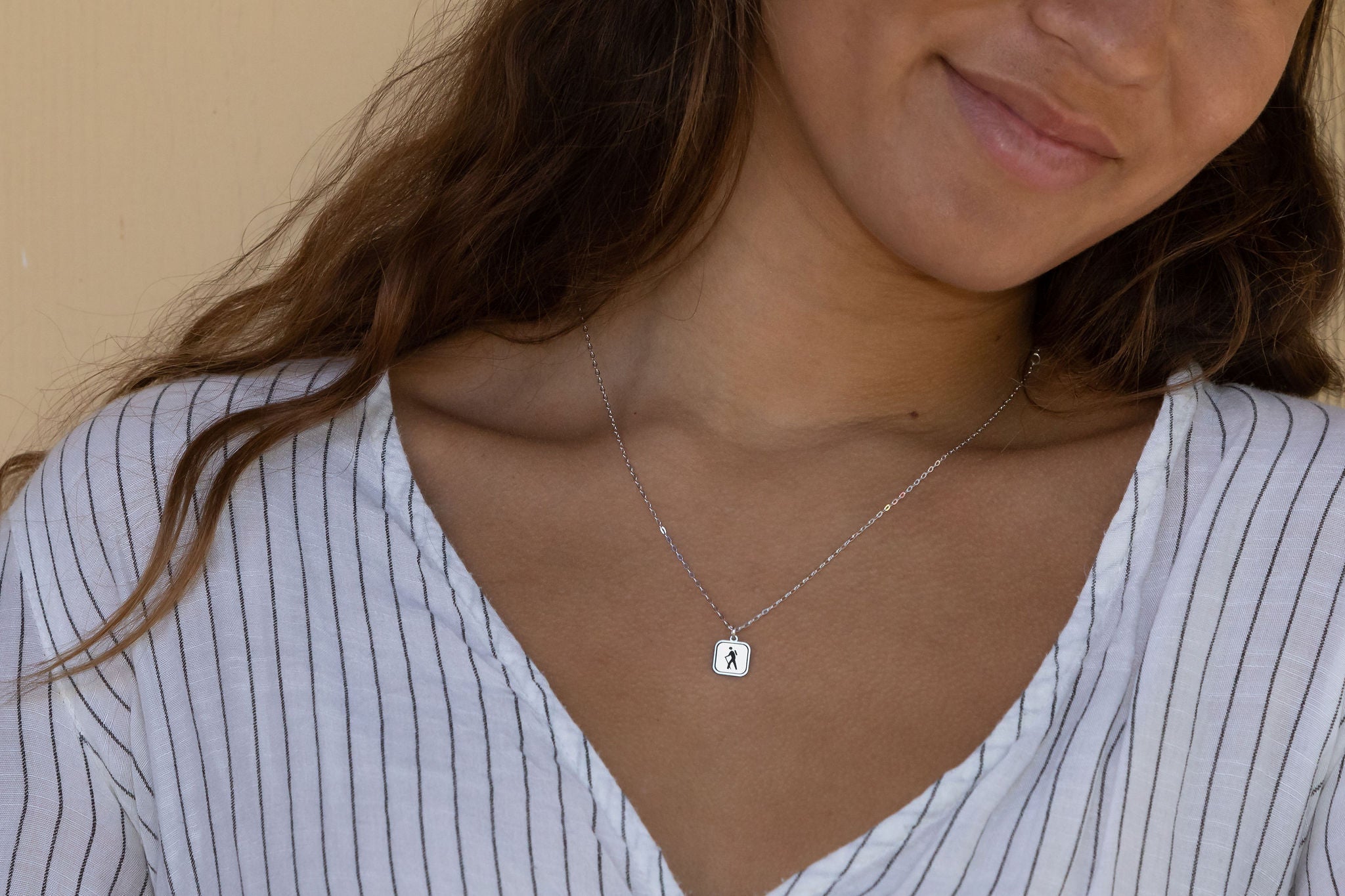 Hiking Mini Sign Necklace -The Bearded Jeweler