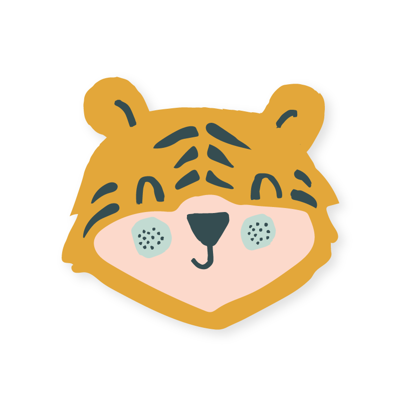 Animal Stickers- Tiger Head- Approximately 2.5"- 4"
