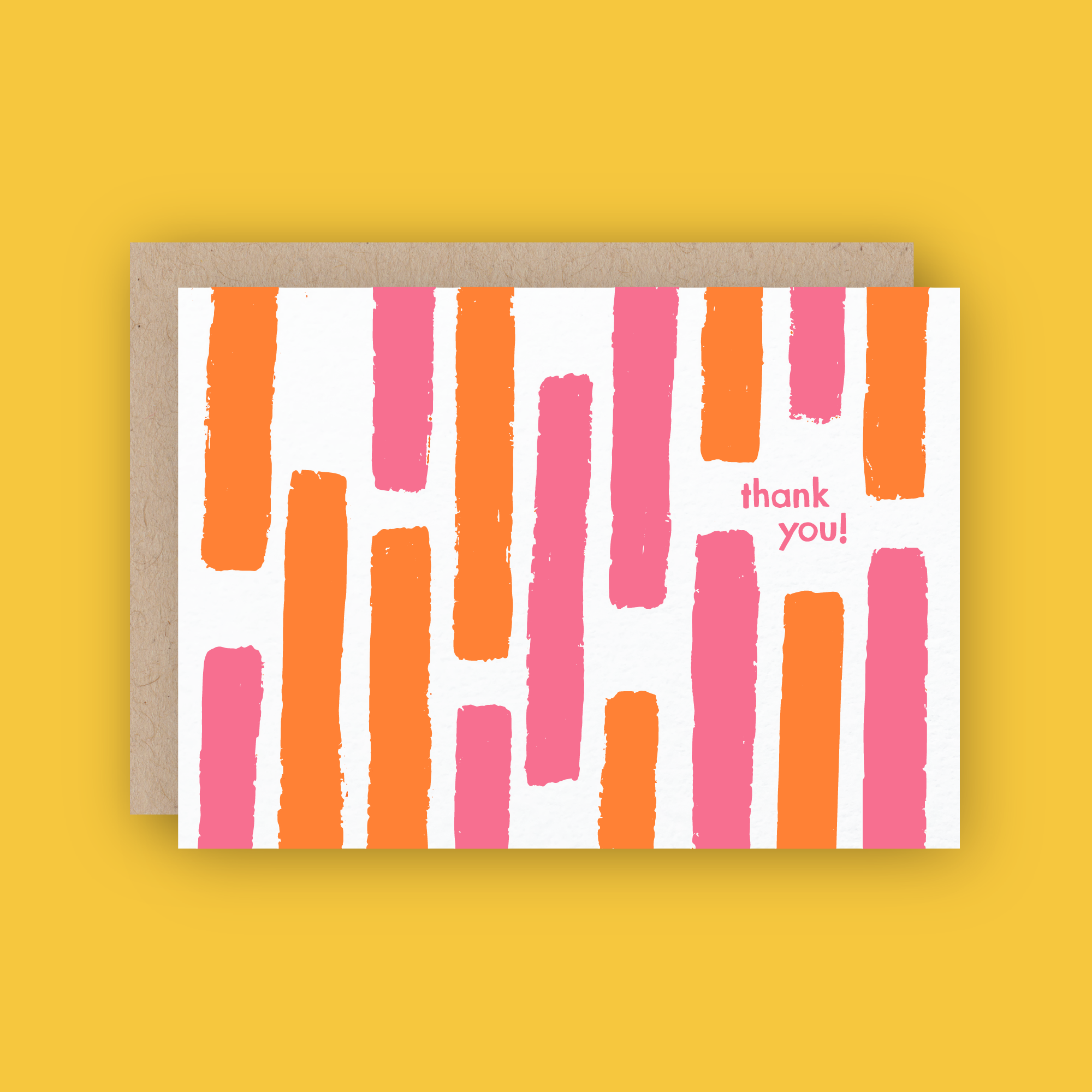 Thank you! Stripes Retro Letterpress Greeting Card