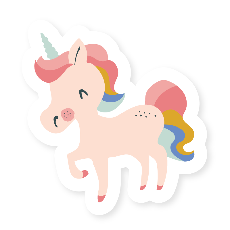 Animal Stickers- Unicorn- Approximately 2.5"- 4"