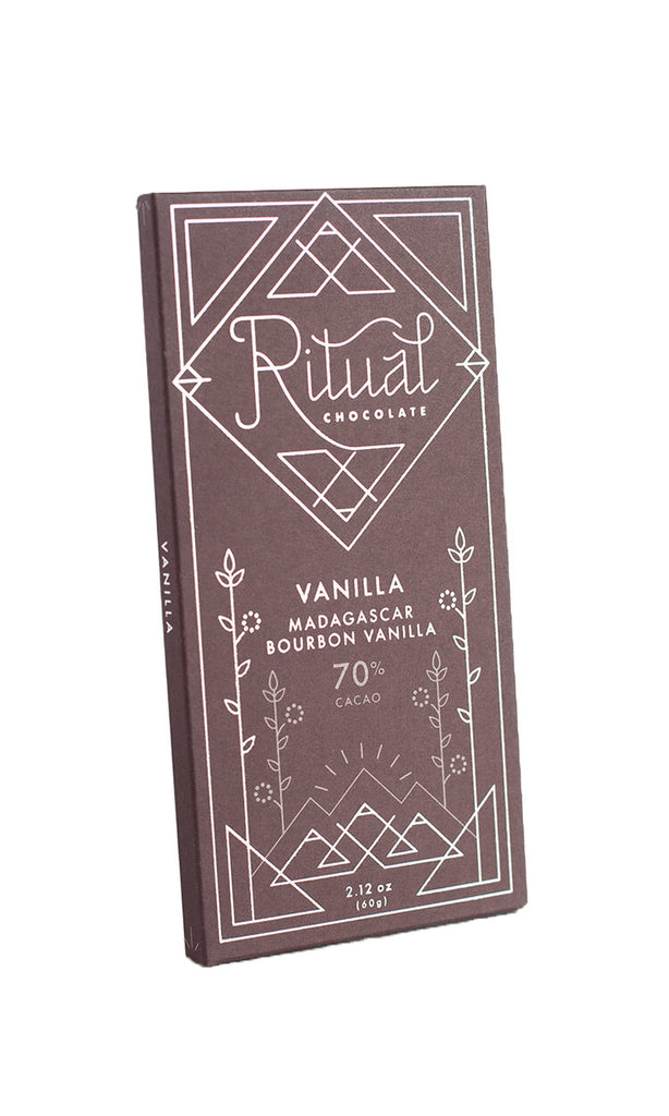 Vanilla - Madagascar Bourbon Vanilla - 70% Cacao- In this chocolate, we’re highlighting the amazing flavor and aroma of high quality vanilla beans. Made with Madagascar Bourbon Vanilla, this chocolate is rich, dark and creamy with a floral, buttery aroma. While we typically believe in letting the true flavor of the cacao shine throug