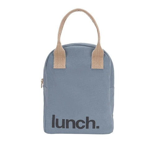 Zipper Lunch Bag - 'Lunch' Blue