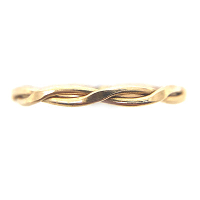 Cable Knit Ring Braided Texture Stacking Band Mix and Match Goldfill