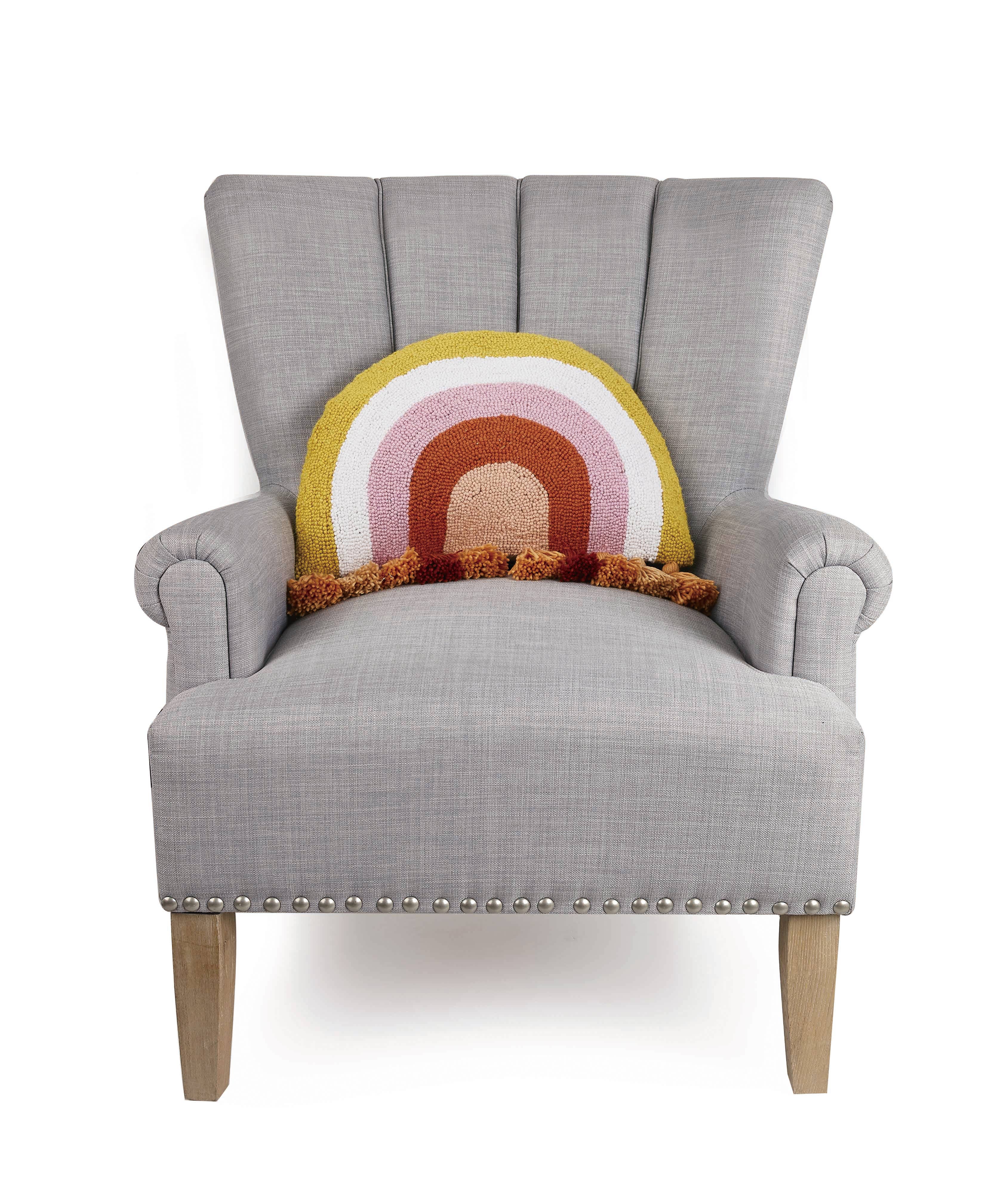 Warm Rainbow With Tassels Hook Pillow
