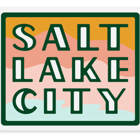 Salt Lake City wavy colors sticker
