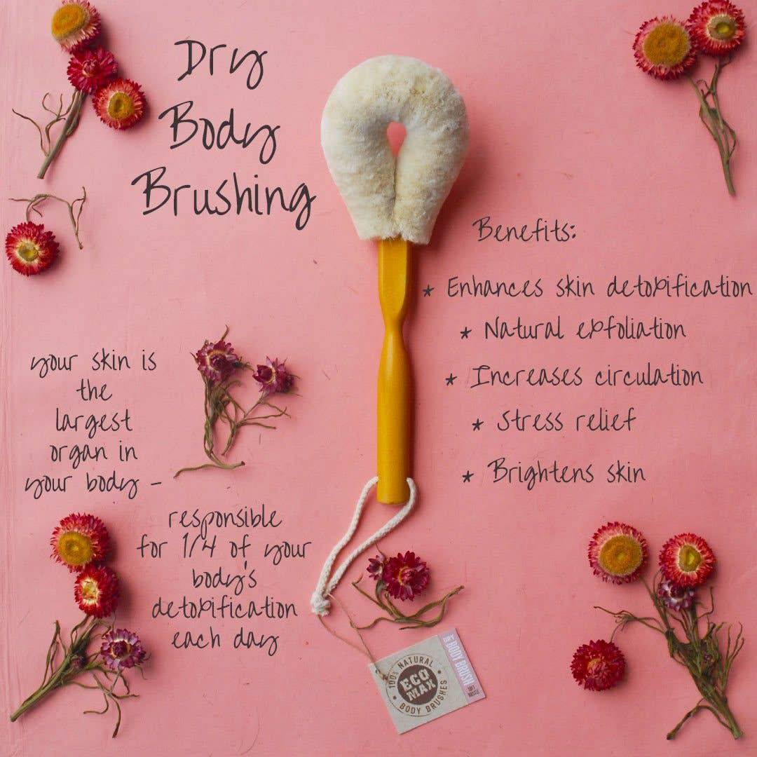Premium quality (Soft Bristle, Dry Brush) handmade from natural jute, a soft vegetable fiber which is ideal for sensitive skin, more mature skin types and those new to dry body brushing. The long timber handle allows for easy reach over all parts of the body and has a cotton cord for hanging. Dry body brushing is a completely natural way to gently exfoliate, while increasing circulation and stimulating the lymphatic system to help detoxification.
