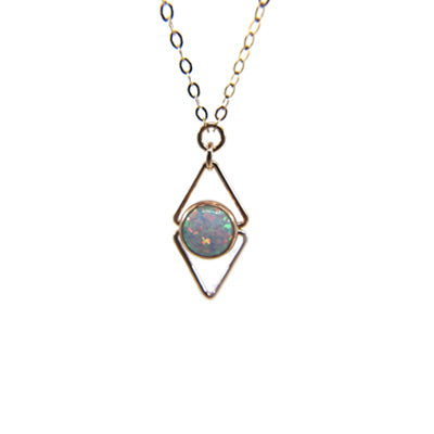 Deco Triangle Necklace - Opal