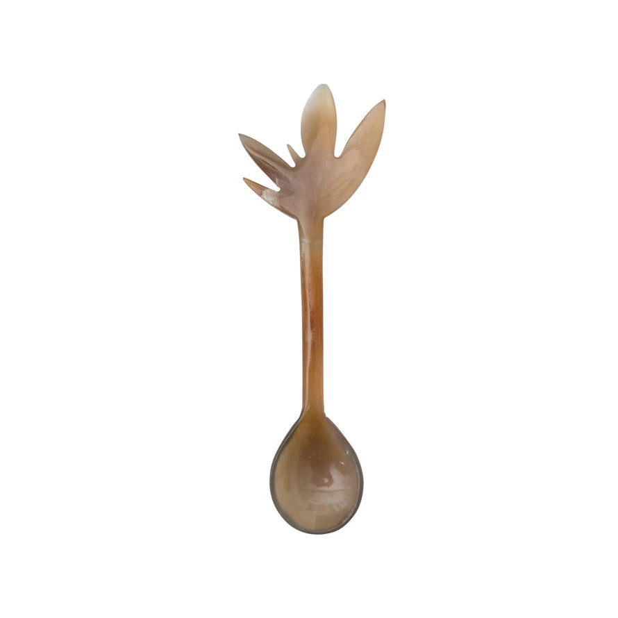 Hand-Carved Horn Spoon     Materials  100% Buffalo Horn (Bubalus B. bubalis)     Size   5-3/4"L