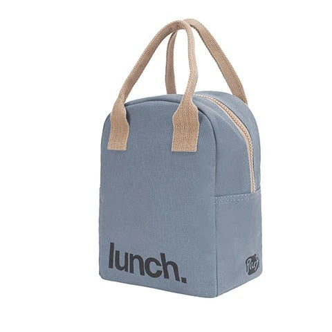 Zipper Lunch Bag - 'Lunch' Blue