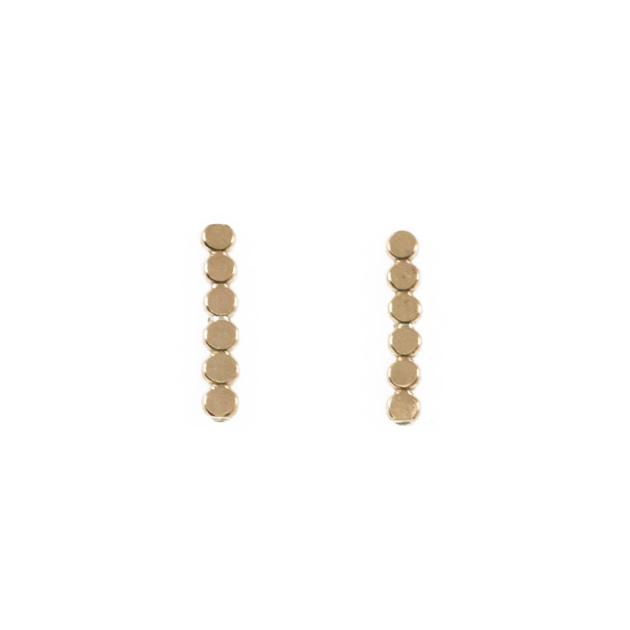 Long Coin Dot Bar Stud Earrings in Gold