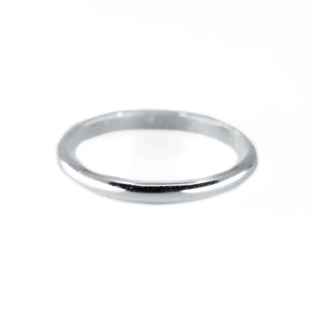 Thick Half Round Ring in Silver
