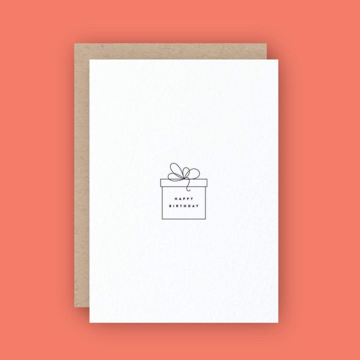 Happy Birthday Present Icon Letterpress Greeting Card