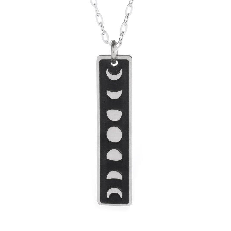 Moon Phases Skinny Bar Necklace - The Bearded Jeweler