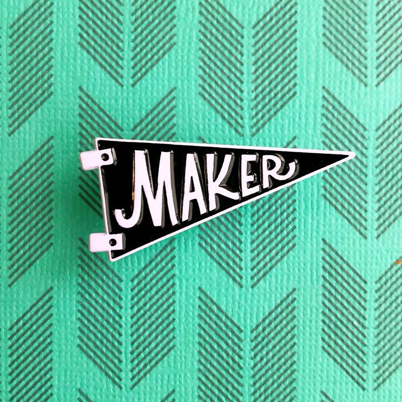 Maker Pennant Enamel Pin