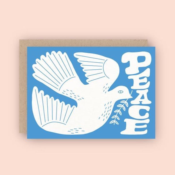 PEACE BIRD Letterpress Greeting Card