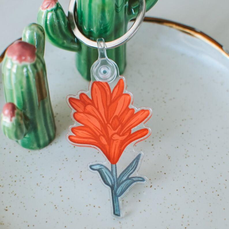Orange Flower Keychain
