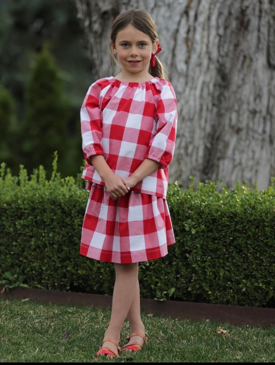 The Stella Peasant - 2" Gingham- More Colors Available