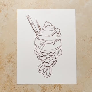 Taiyaki Cone Print