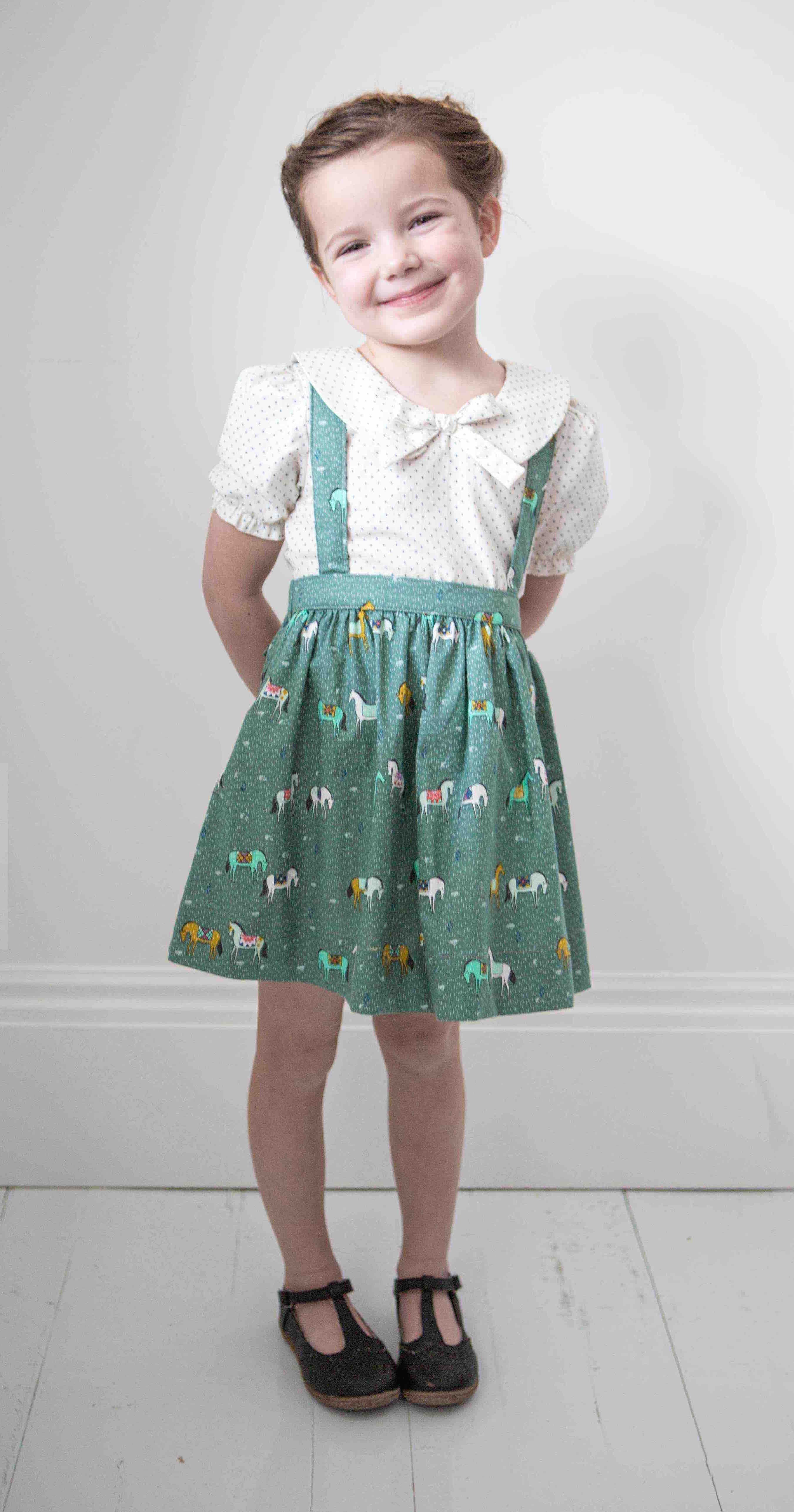 The Sylvie Peter Pan Collar Top - Cream With Navy Plus Signs - SALE