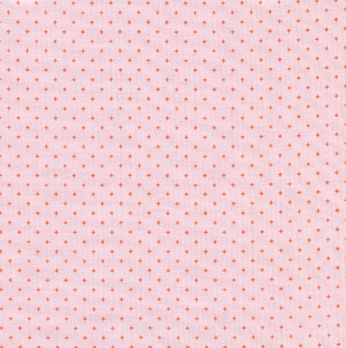 The Sylvie Peter Pan Collar Top - Pink w/ Orange Plus Signs  - SALE