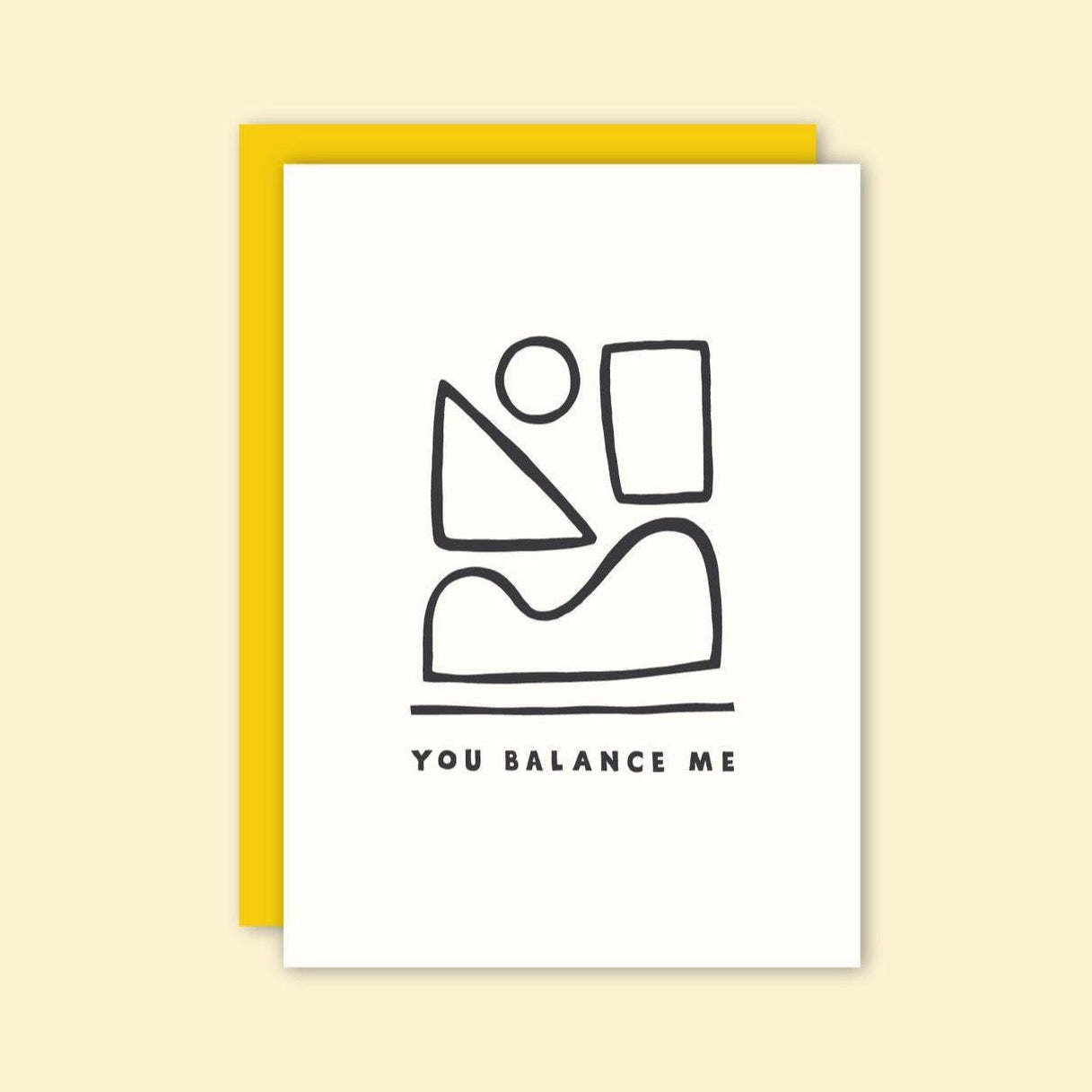 You Balance Me Letterpress Card