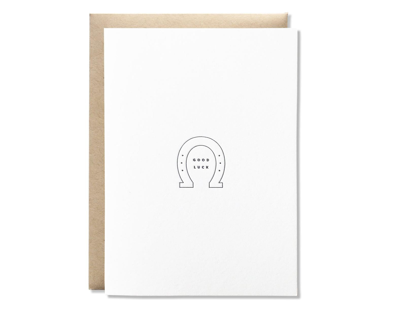Good Luck Letterpress Greeting Card