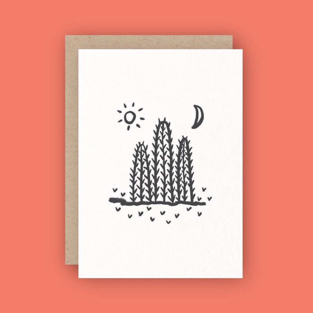 Desert Cactus Letterpress Greeting Card