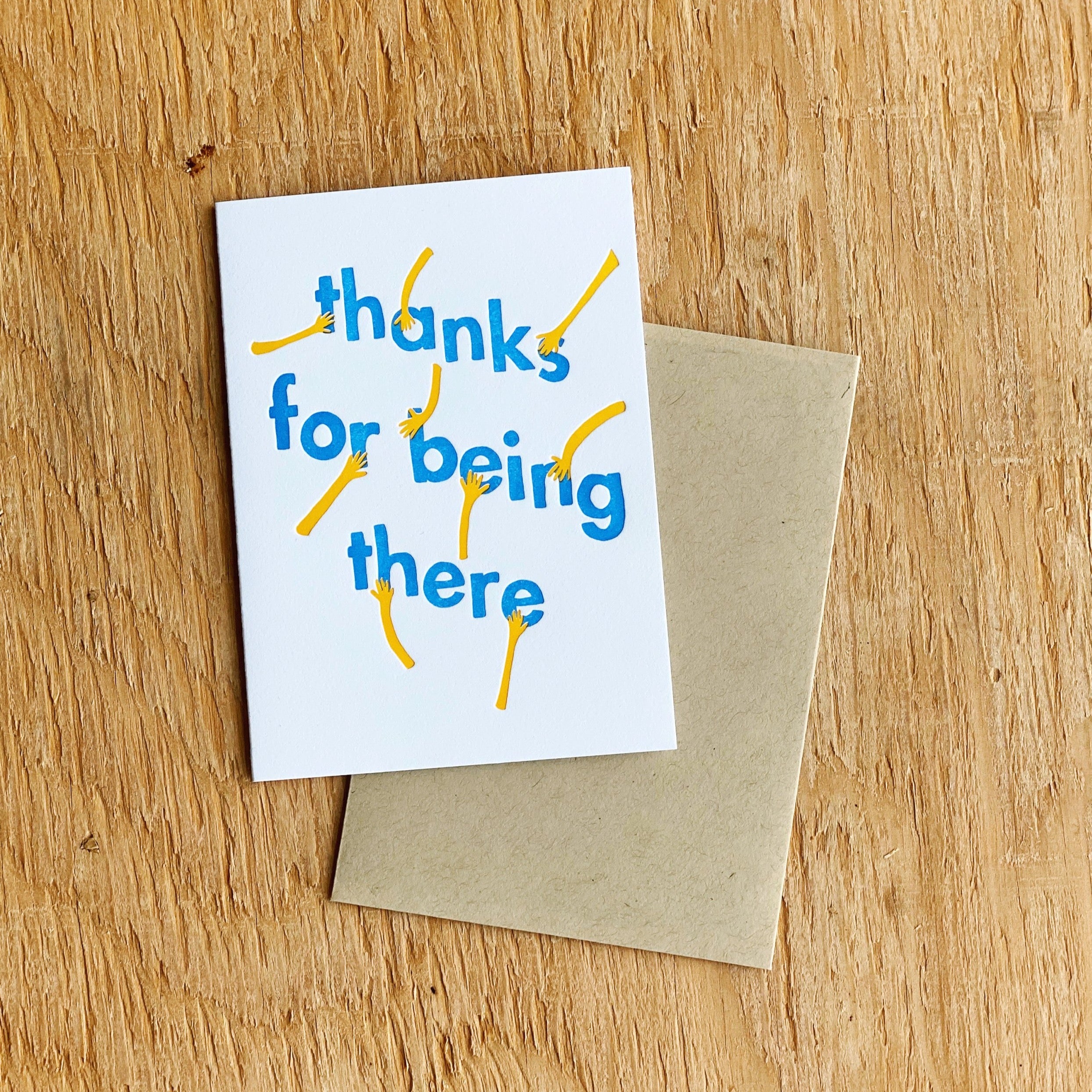 Thanks for Being There Letterpress Greeting Card