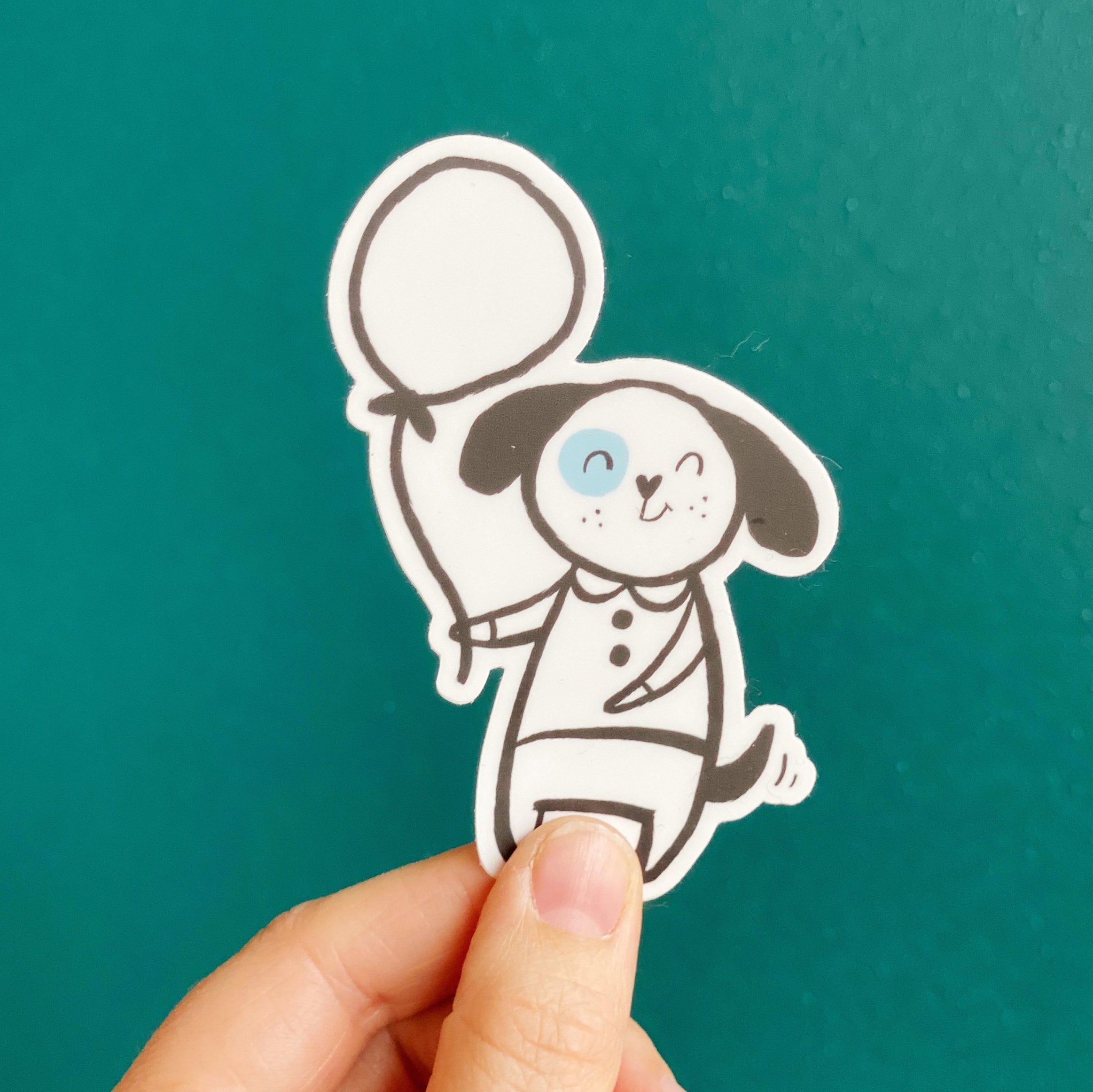 Animal Stickers- Dog w/Balloon- Approximately 2.5"- 4"
