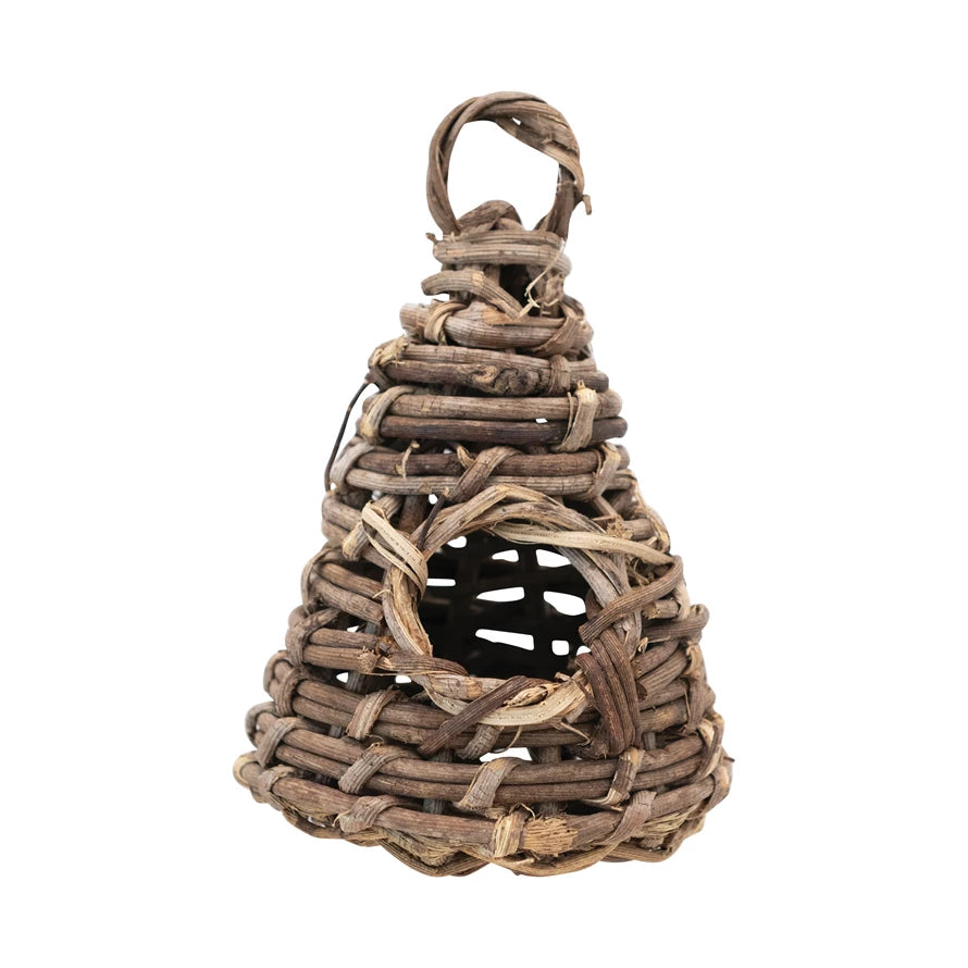 Handmade Vine Bee Skep Birdhouse Ornament