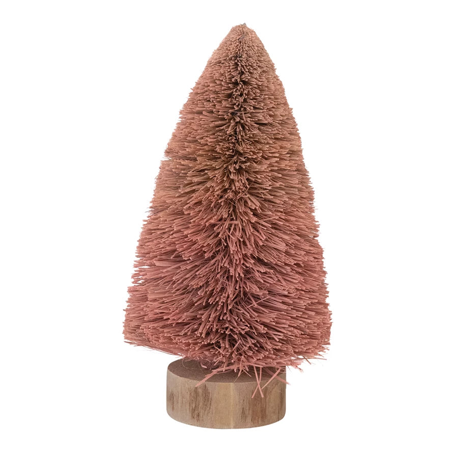 Bottle Brush Tree with Wood Base - Pink Ombre - 3 Sizes